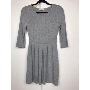 Everly Pleated Grey Dress Medium